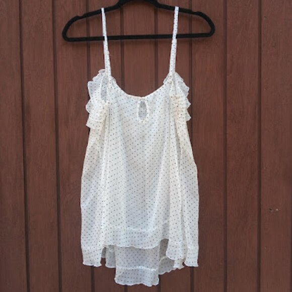 VICTORIAS SECRET | Sheer Babydoll Swiss Dot Ruffle Slip Dress Nightie Coquette L - Picture 2 of 13